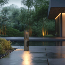 Zambelis 12.8cm Outdoor Bollard Graphite LED 3000K IP54 7W - thumbnail 2
