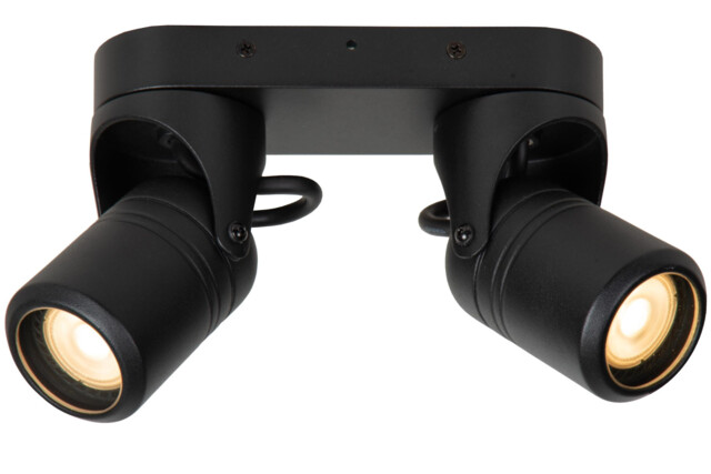 Niort Classic Ceiling Spotlight Outdoor - 2xGU10 - IP44 - Black - image 1