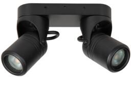 Niort Classic Ceiling Spotlight Outdoor - 2xGU10 - IP44 - Black - thumbnail 2