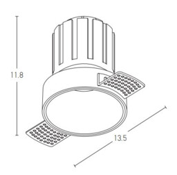 Zemen 8.2cm Recessed Downlight Sandy White LED 3000K 15W - thumbnail 3