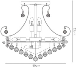 Pearl Semi Flush Ceiling 12 Light French Gold, Crystal - thumbnail 3