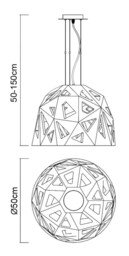 Facette Dome Ceiling Pendant E27, Gloss Black, Polished Chrome - thumbnail 2
