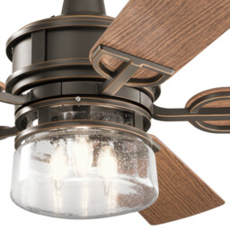 Kichler Lyndon Patio 5 Blade 132cm Ceiling Fan with LED Light Olde Bronze Remote Control - thumbnail 3