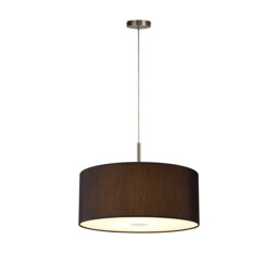 Baymont Satin Nickel 5 Light E27 Single Pendant With 60cm x 22cm Faux Silk Shade, Black/White Laminate - thumbnail 5