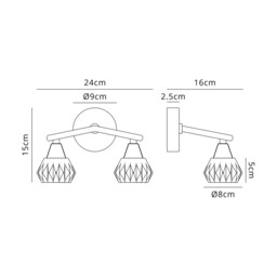 Ardice Wall Light, 2 Light G9, Polished Chrome/Clear Glass - thumbnail 3