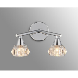 Ardice Wall Light, 2 Light G9, Polished Chrome/Clear Glass - thumbnail 2