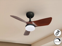 Tropic Ceiling Fan Black, Walnut LED 3000-5000K