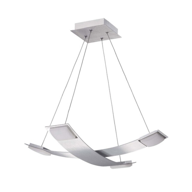 Thea Ceiling Pendant 4 Light 28W LED 3000K, 2520lm, Satin Aluminium, Frosted Acrylic - image 1