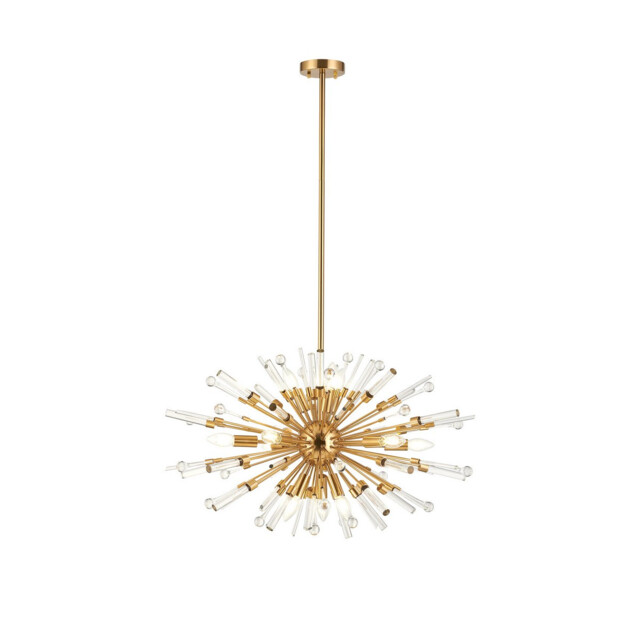 Noon Oval Pendant 12 Light E14 Antique Gold/Clear Glass - image 1