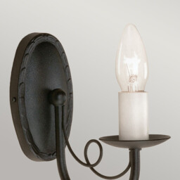 Minster 1 Light Indoor Candle Wall Light Black, E14 - thumbnail 3