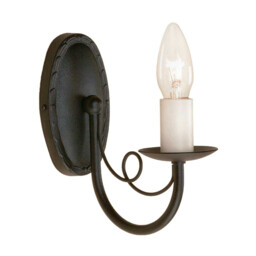 Minster 1 Light Indoor Candle Wall Light Black, E14