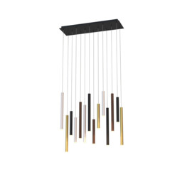 Cala Rectangle 14 Light Pendant, 84W LED, 3000K, 5880lm, Sand White/Sand Black/Gold/Rust Brown, 3yrs Warranty - thumbnail 2