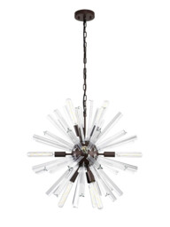 Hornby 10 Light E14, Round Pendant Brown Oxide , Clear Glass - thumbnail 5