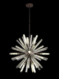 Hornby 10 Light E14, Round Pendant Brown Oxide , Clear Glass - thumbnail 3