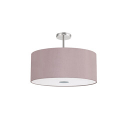 Baymont Polished Chrome 5 Light E27 Semi Flush Fixture With 60cm x 22cm Dual Faux Silk Shade, Taupe/Halo Gold - thumbnail 5