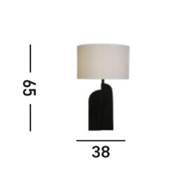 Perth Table Lamp, Matt Black Resin & White Linen Shade - thumbnail 5