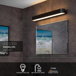 Madelon Modern Wall Light Bathroom - LED - 1x9W 2700K - IP44 - Black - Special Offer - thumbnail 2