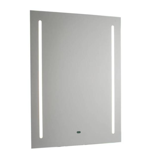 1 Light Illuminated Bathroom Shaver Mirror Matt Silver Effect Paint IP44 - image 1