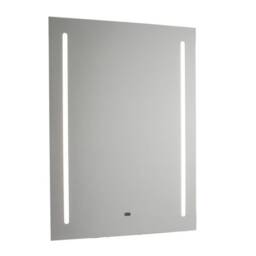 1 Light Illuminated Bathroom Shaver Mirror Matt Silver Effect Paint IP44 - thumbnail 1