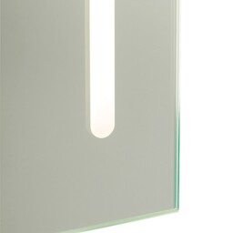 1 Light Illuminated Bathroom Shaver Mirror Matt Silver Effect Paint IP44 - thumbnail 2