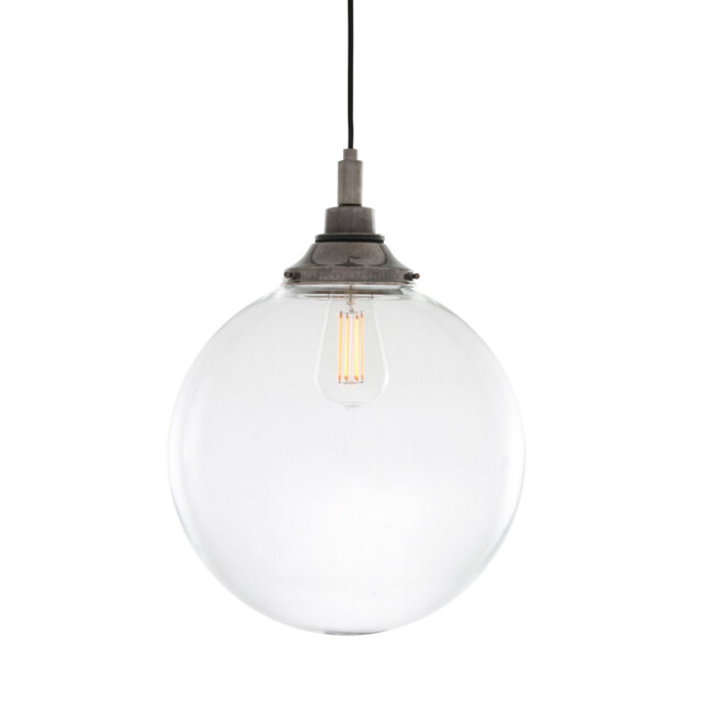 Laguna Bathroom 30cm Globe Pendant Light, Antique Silver, IP44