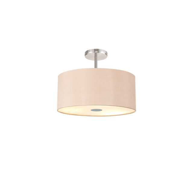 Baymont Polished Chrome 5 Light E27 Drop Flush With 40cm x 18cm Dual Faux Silk Shade, Antique Gold/Ruby - image 1