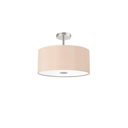 Baymont Polished Chrome 5 Light E27 Drop Flush With 40cm x 18cm Dual Faux Silk Shade, Antique Gold/Ruby - thumbnail 5