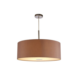 Baymont Polished Chrome E27 Single Pendant With 60cm x 22cm Dual Faux Silk Shade, Taupe/Halo Gold - thumbnail 5