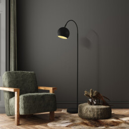 Calumn Floor Lamp Matt Black Metal - thumbnail 2
