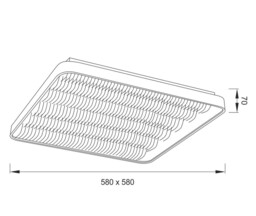 Fusion Flush Ceiling Light 58cm Square 50W LED 3000K + 6000K, 3120lm, Aluminium, Acrylic - thumbnail 2