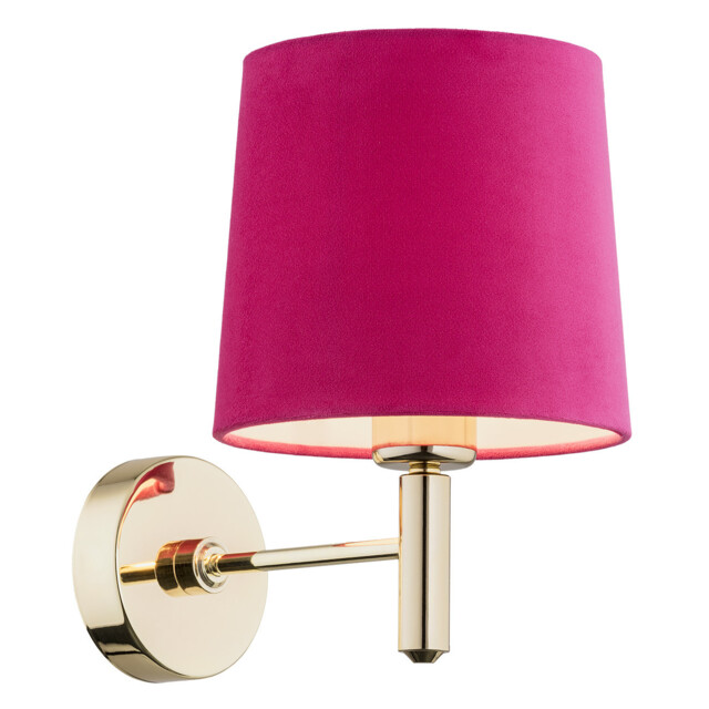 Ponte Wall Lamp With Shade Pink, Dark Brass Steel - image 1