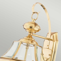 Newbury 2 Light Outdoor Large Wall Lantern Light Polished Brass IP44, E14 - thumbnail 5