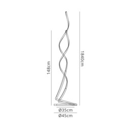 Nur XL Floor Lamp 22W LED 3000K, 1800lm, Dimmable White, Frosted Acrylic - thumbnail 2