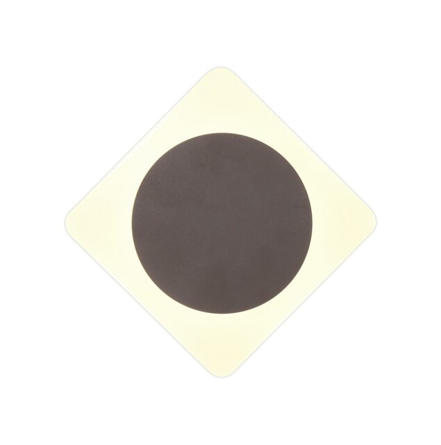 Altona Magnetic Base Wall Lamp, 12W LED 3000K 498lm, 15cm Round 19cm Diamond Centre, Coffee, Acrylic Frosted Diffuser - image 1