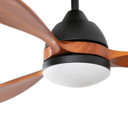 Poros Large 3 Blade Ceiling Fan Matt Black, Walnut with Light 2700K - thumbnail 3