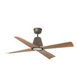 Typhoon Medium 3000K Led Brown, Wood IP44 DC Ceiling Fan 6 Speed