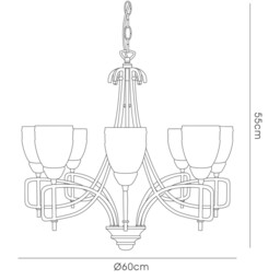 Ortona Pendant 8 Light E14 Russet Brown - thumbnail 3