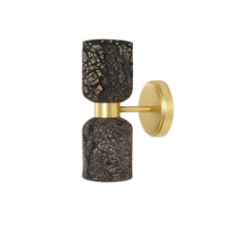 Sakura Wall Light Black Clay, Satin Brass - thumbnail 2