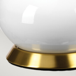 Milo Table Lamp with Round Shade, Aged Brass, White, Orange - thumbnail 5