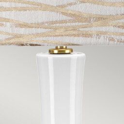 Milo Table Lamp with Round Shade, Aged Brass, White, Orange - thumbnail 3
