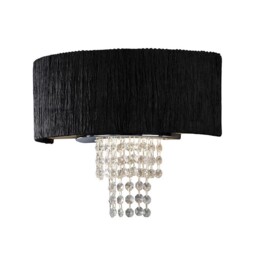 Nerissa Wall Lamp with White Shade 2 Light Polished Chrome, Crystal - thumbnail 5