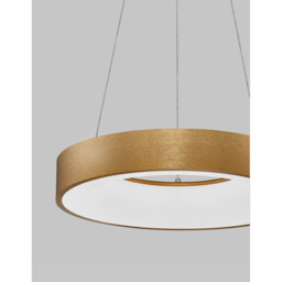 Rando Thin 38cm Integrated LED Pendant Ceiling Light Brushed Golden Aluminium LED 30W 1950Lm 3000K - thumbnail 2