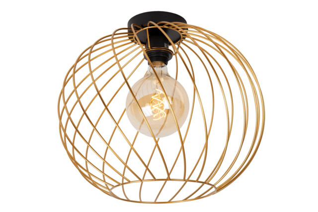 Danza Classic Flush Ceiling Light - Ø 40cm - 1xE27 - Matt Gold, Brass - image 1
