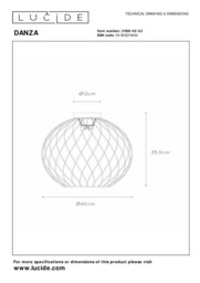 Danza Classic Flush Ceiling Light - Ø 40cm - 1xE27 - Matt Gold, Brass - thumbnail 5