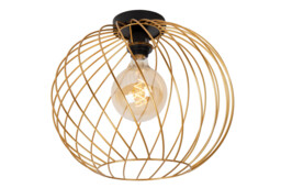 Danza Classic Flush Ceiling Light - Ø 40cm - 1xE27 - Matt Gold, Brass - thumbnail 1