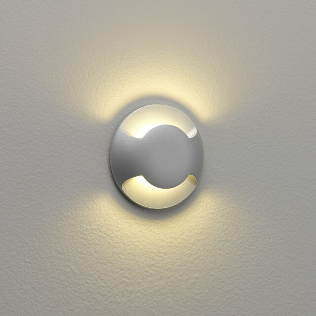 Beam Two LED 1 Light Outdoor Wall Light Painted Silver IP67 - image 1