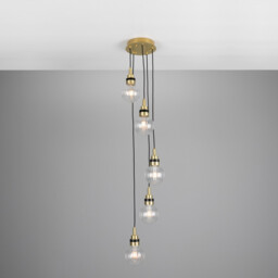Seoul Outdoor 5 Light, Satin Brass, Prismatic Globe, IP65 - thumbnail 2