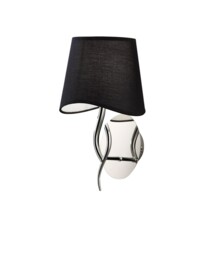 Ninette Wall Lamp Switched 1 Light E14, Polished Chrome with Ivory White Shade - thumbnail 3