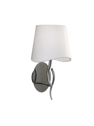 Ninette Wall Lamp Switched 1 Light E14, Polished Chrome with Ivory White Shade - thumbnail 1