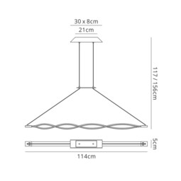 Sahara Ceiling Pendant 36W LED 2800K, 2520lm, Dimmable Frosted Acrylic, Brown Oxide - thumbnail 2